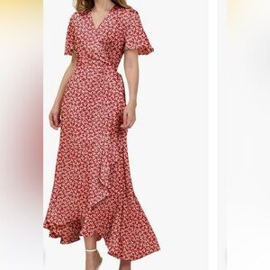 Red Floral Maxi Dress